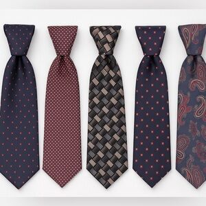 Elegant Men's Tie Set - Black, Red, and Blue